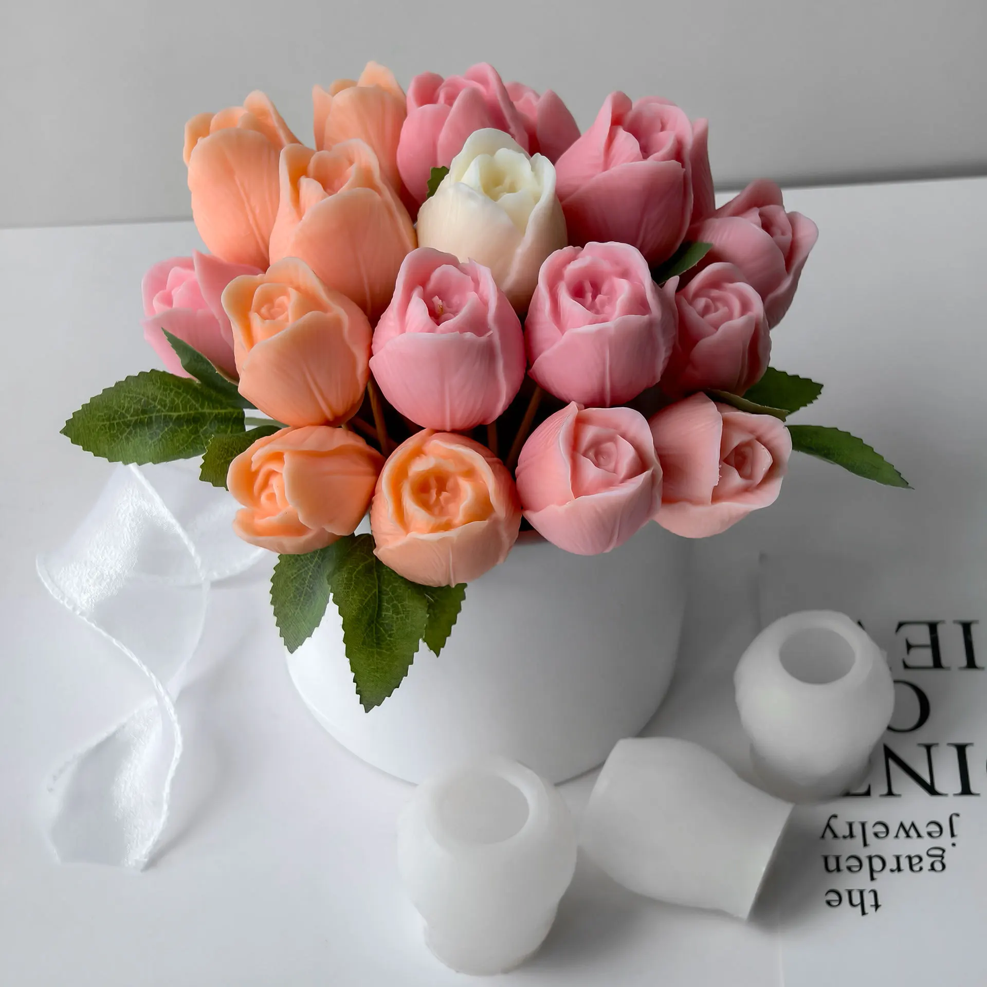 Soap Making Recipes - New Tulip Aroma Candle Silicone Mold