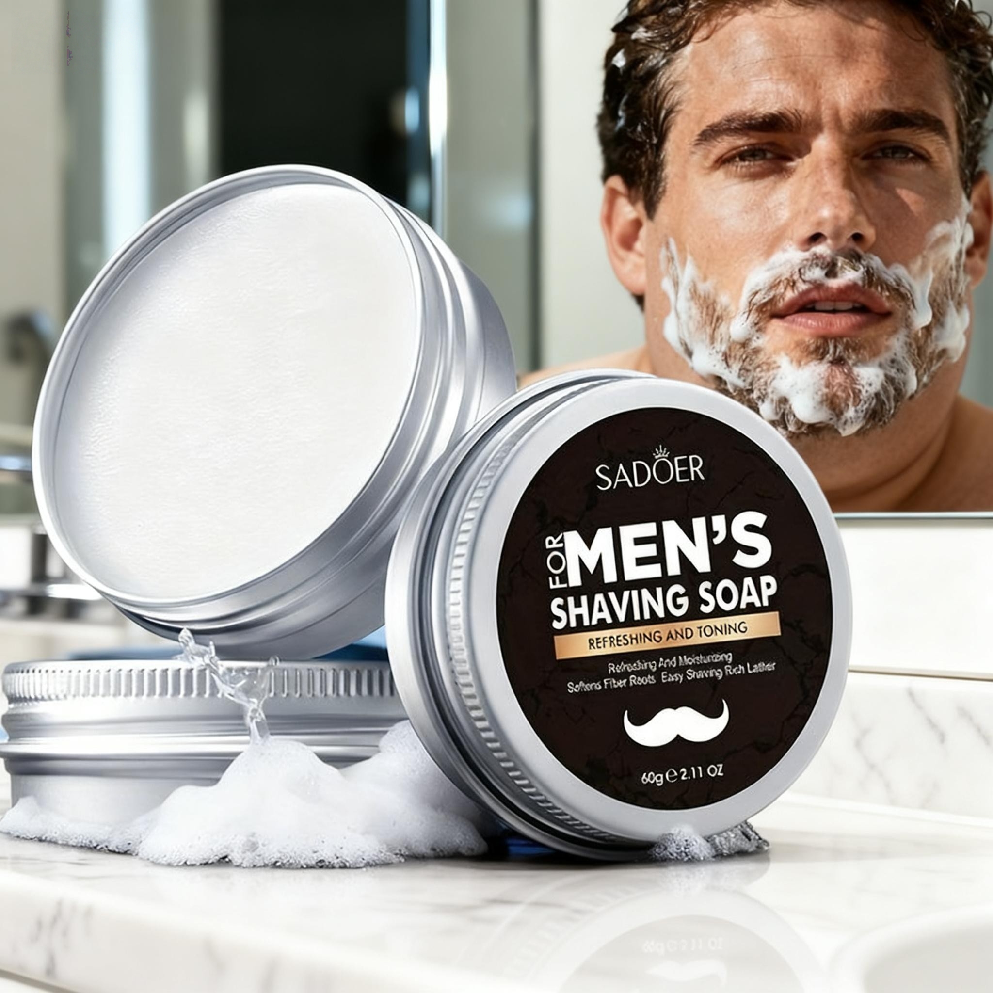 60g Men's Shaving Soap Contain - Soap Making Foam 리뷰 및 가격