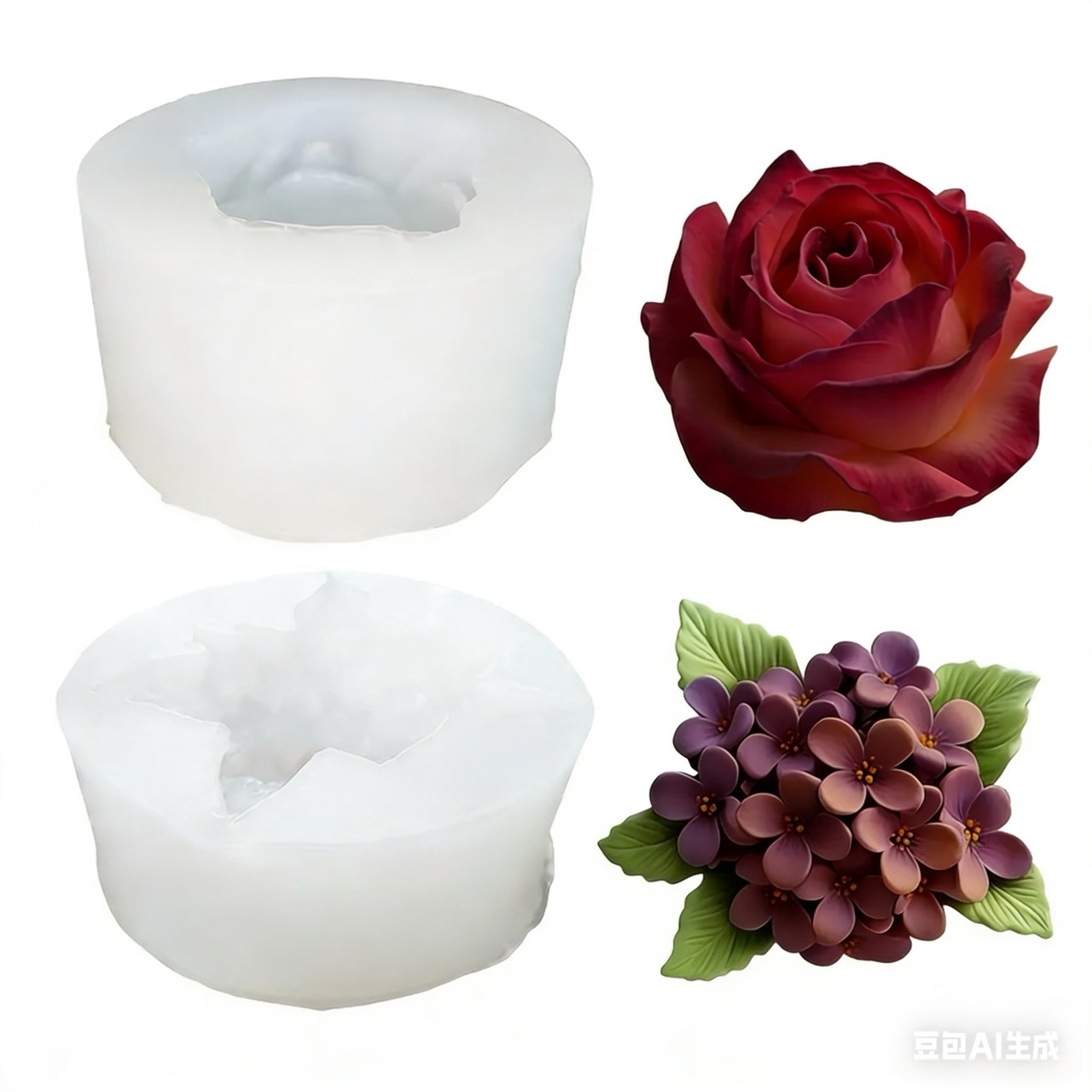2-Piece 3D Rose and Lilac Sili - Soap Making Recipes 리뷰 및 가격