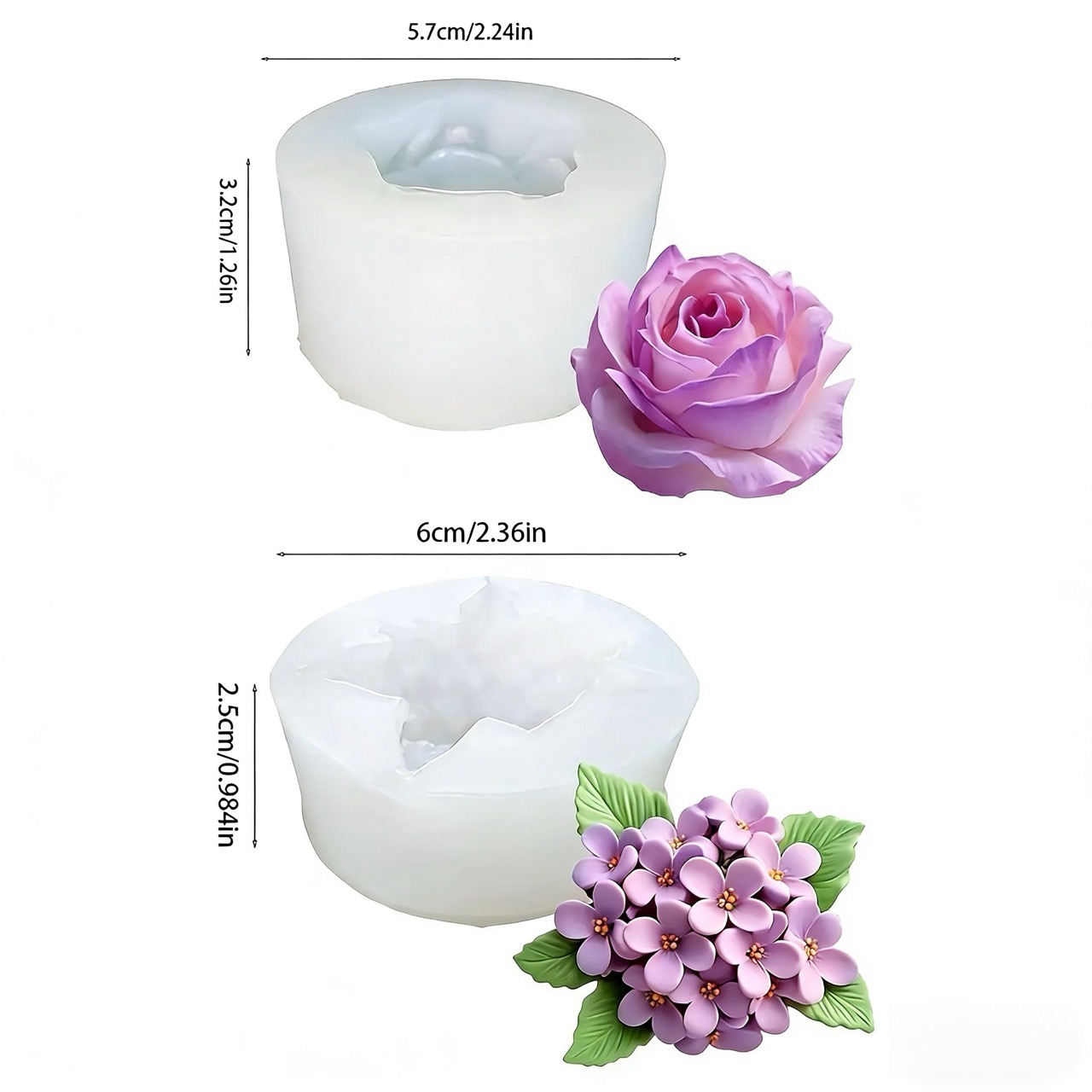 2-Piece 3D Rose and Lilac Sili - Soap Making Recipes 리뷰 및 가격